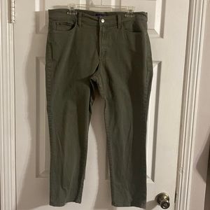 NYDJ Not your daughters jeans DAYLA wide calf Capri in khaki green